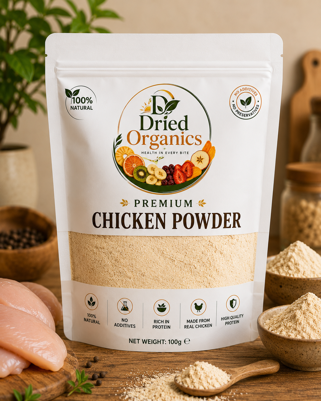 Premium Chicken Powder  | 100% Natural | No Additives | High Protein | Dried Organics Pakistan
