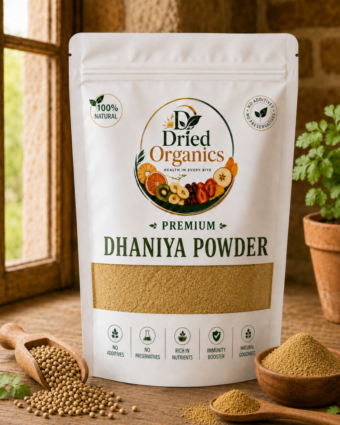 Premium Dhania Powder | 100% Natural | Pure Coriander Powder | No Additives | Dried Organics