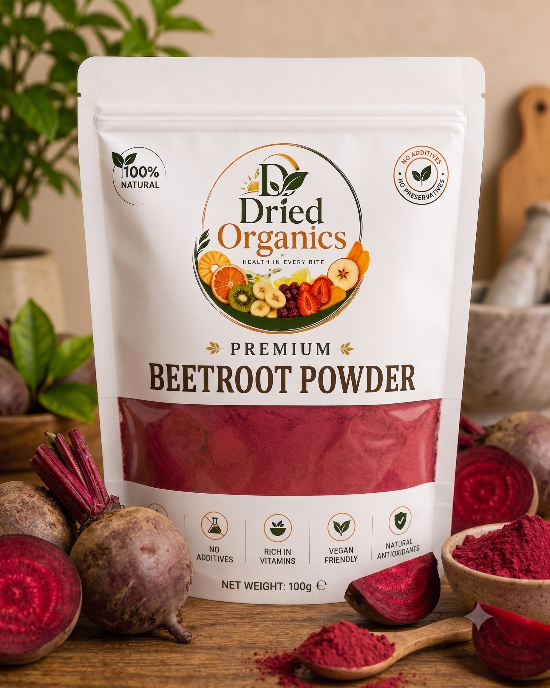 Premium Beetroot Powder | 100% Natural | Pure Dried Beetroot Powder | No Additives | Dried Organics