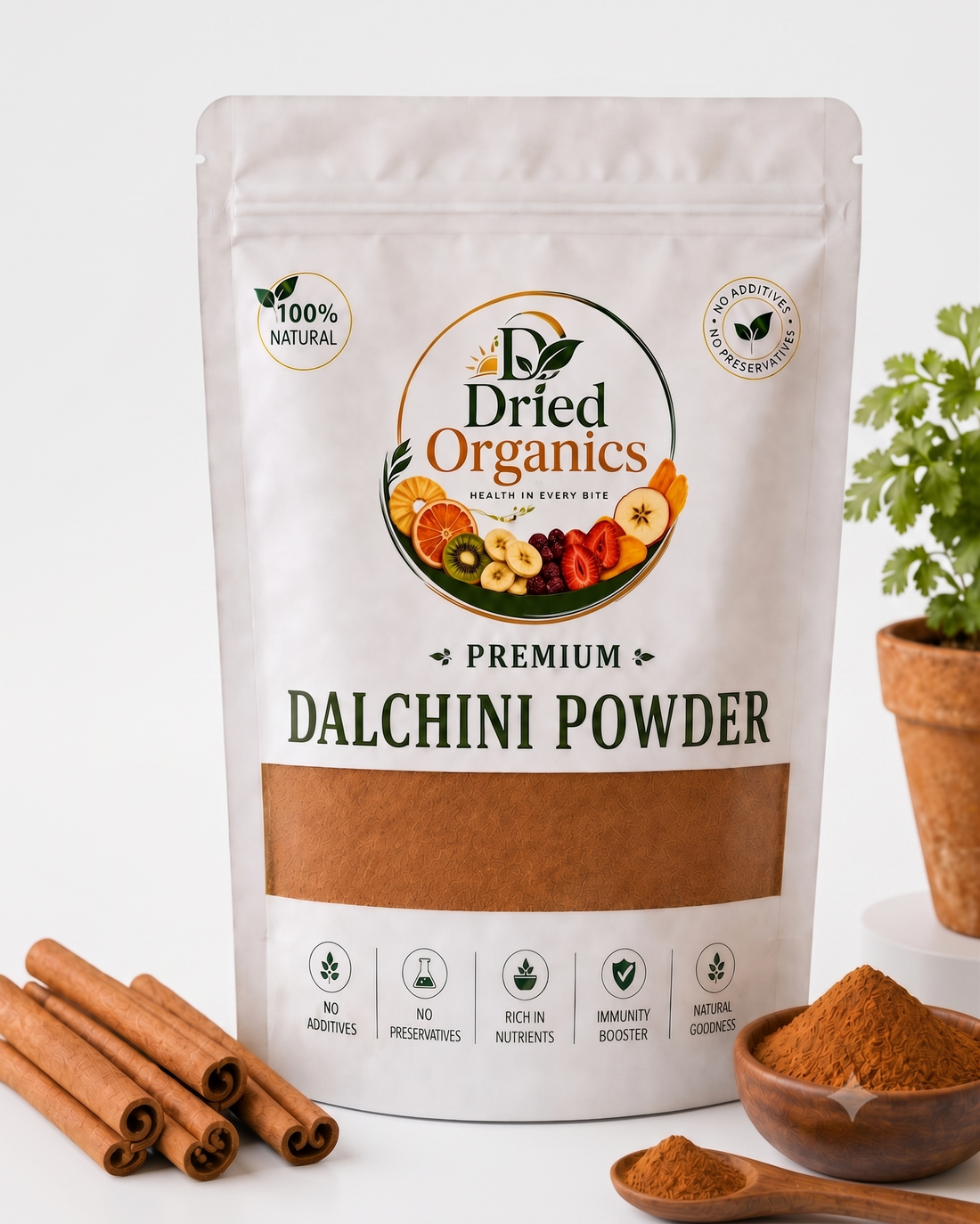 Premium Dalchini Powder | 100% Natural | Pure Cinnamon Powder | No Additives | Dried Organics