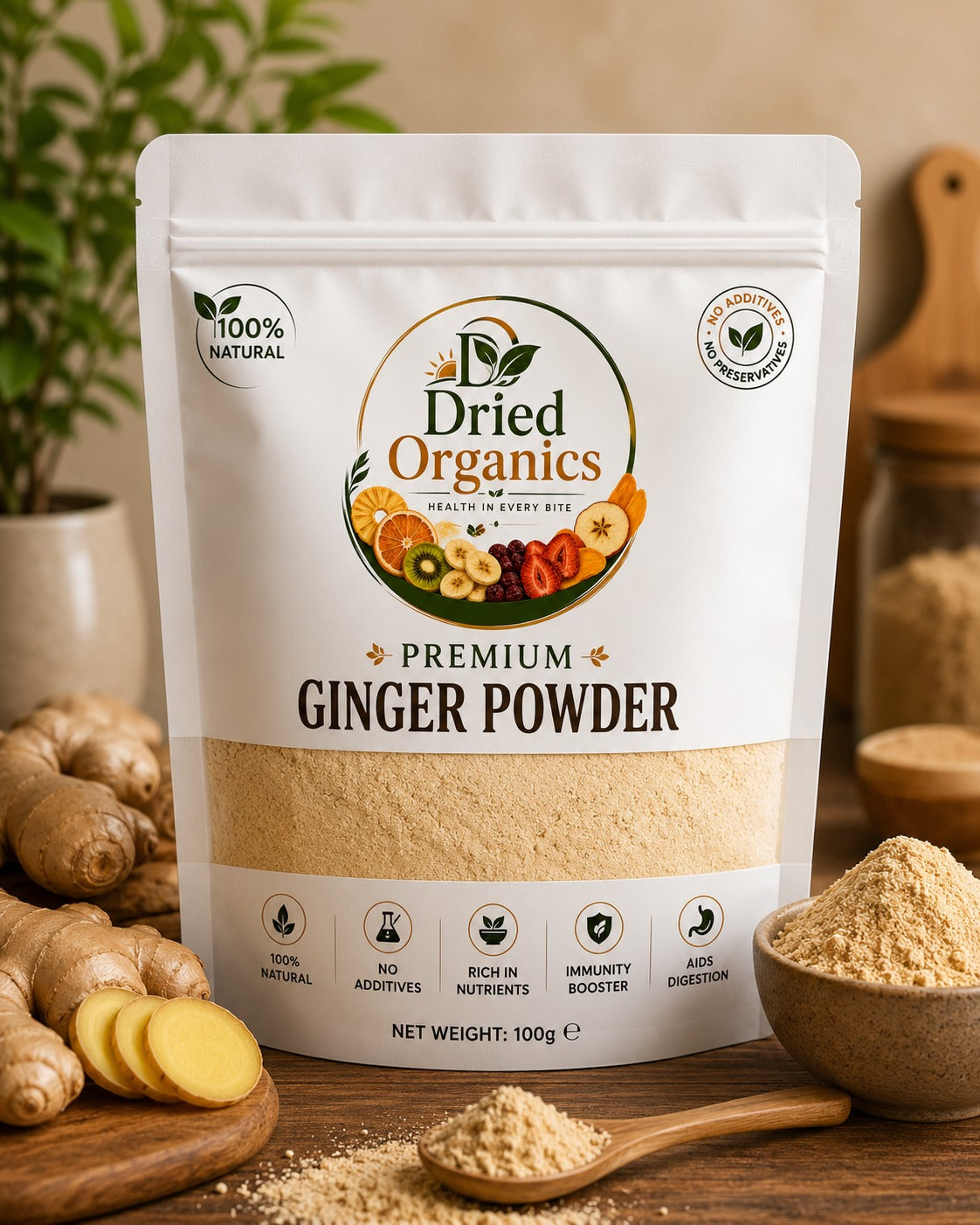 Premium Ginger Powder | 100% Natural | Pure Dried Ginger Powder | No Additives | Dried Organics