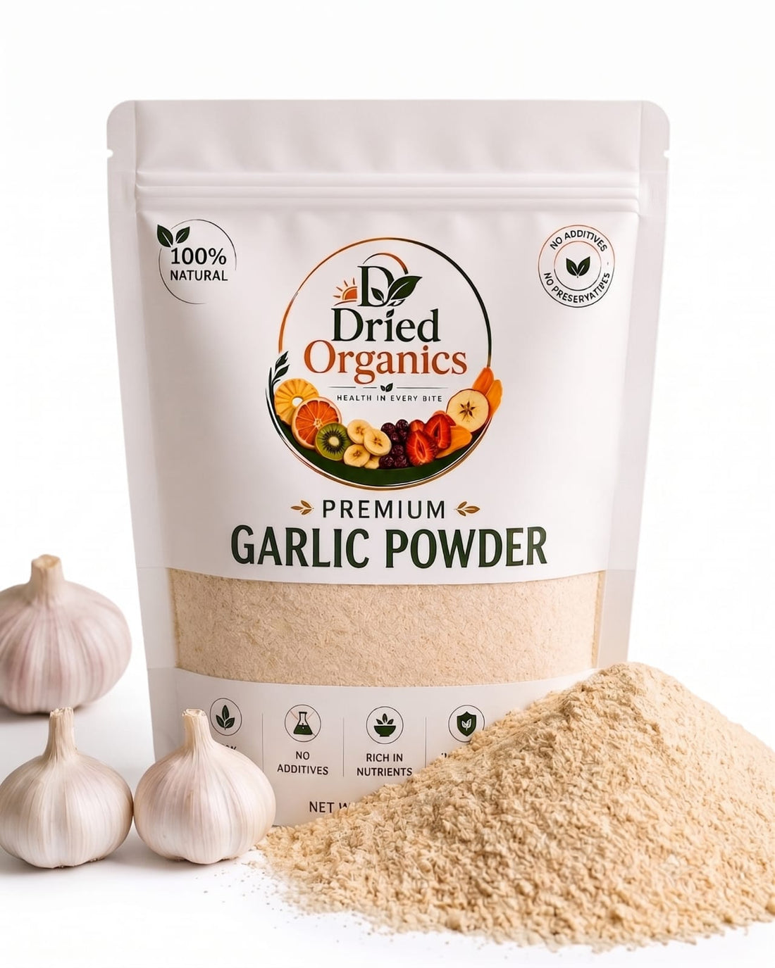 Premium Garlic Powder | 100% Natural | Pure Dried Garlic Powder | No Additives | Dried Organics