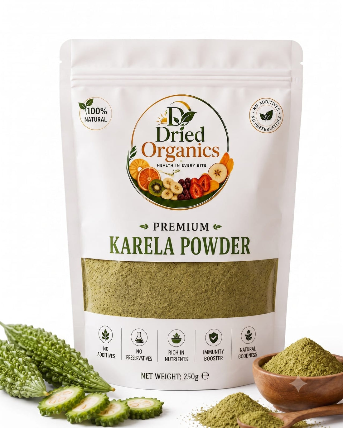 Premium Karela Powder | 100% Natural | Pure Dried Bitter Gourd Powder | No Additives | Dried Organics