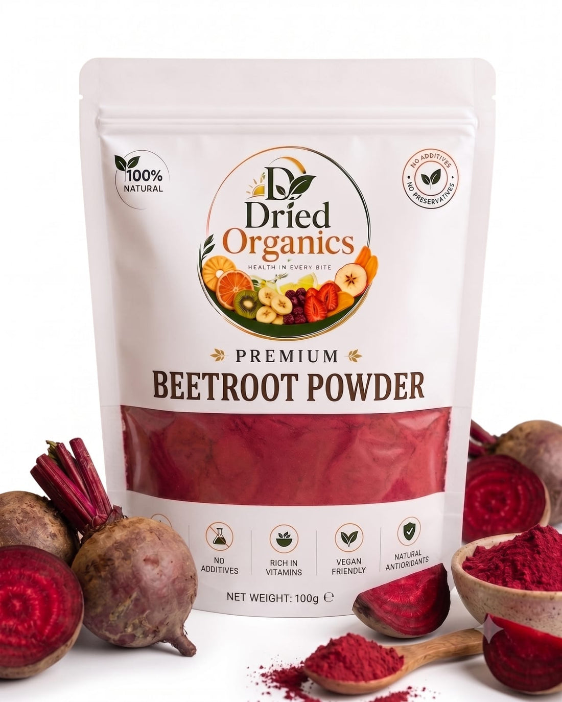 Premium Beetroot Powder | 100% Natural | Pure Dried Beetroot Powder | No Additives | Dried Organics